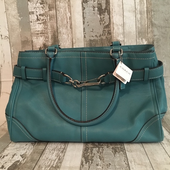 Coach Handbags - COACH Teal/ Tuqoise Leather Handbag